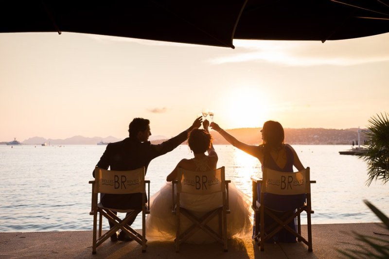 Cheers at Belles Rives Antibes Luca Vieri Wedding Photography