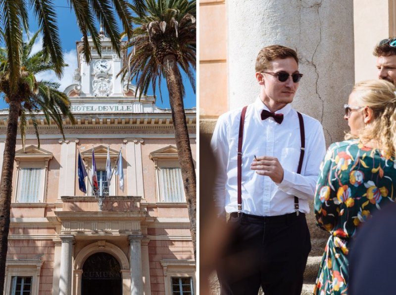 Wedding guests Mairie Ajaccio