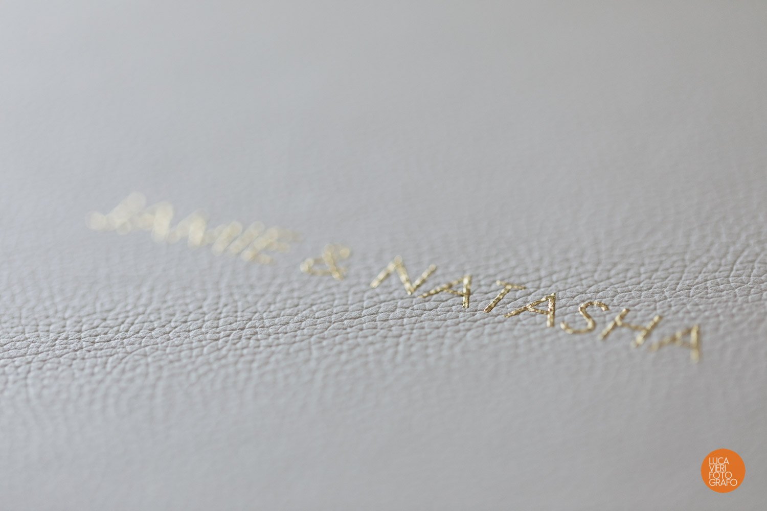 Leather Gold Print Detail