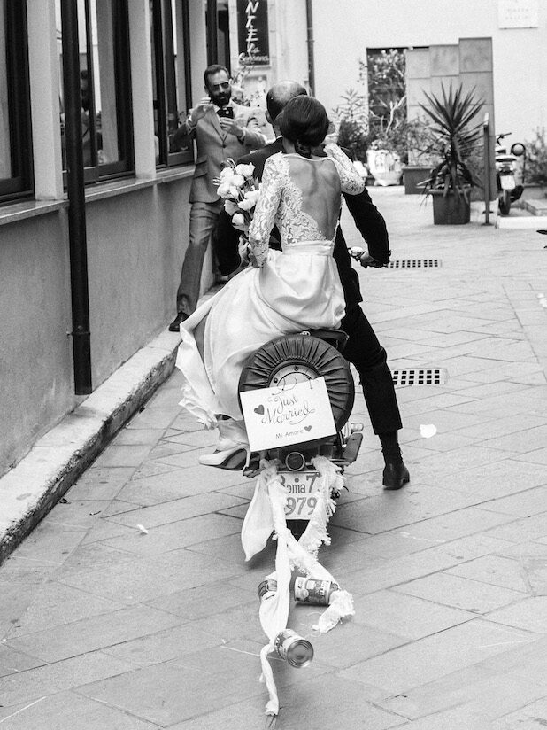 Wedding Runaway on Lambretta Italy Luca Vieri Photography