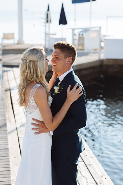 Bride and groom at Hotel Belles Rives Antibes French Riviera