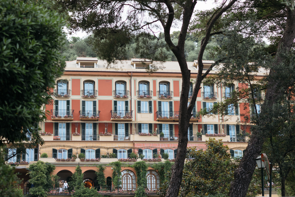 Facade of Hotel Splendido in Portofino, Liguria